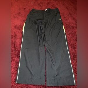 Vintage Nike Track Pants Mens XL Gray Striped Swoosh Zip Running loose wide leg